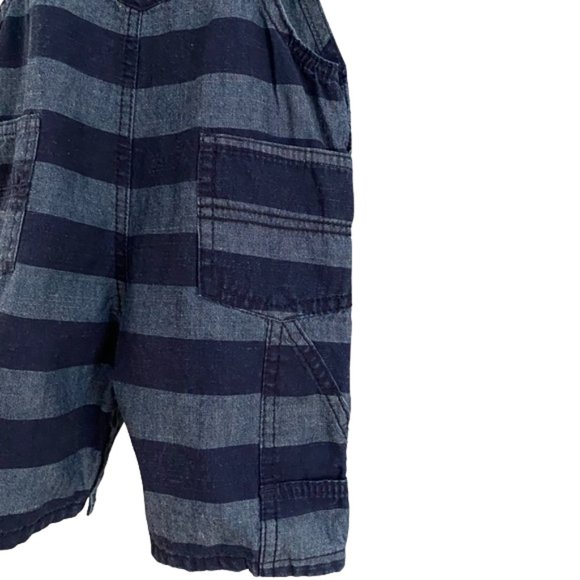OshKosh Lightweight Blue Stripe Shortalls 24 Months - Picture 3 of 6